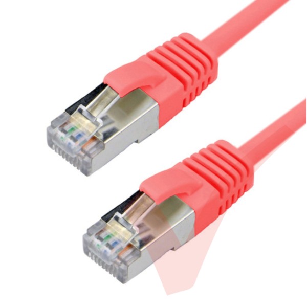 Cat6a Slim U/FTP Small Diameter Snagless Booted Patch Cables Red
