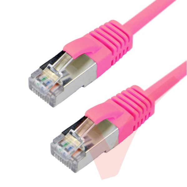 Cat6a Slim U/FTP Small Diameter Snagless Booted Patch Cables Pink