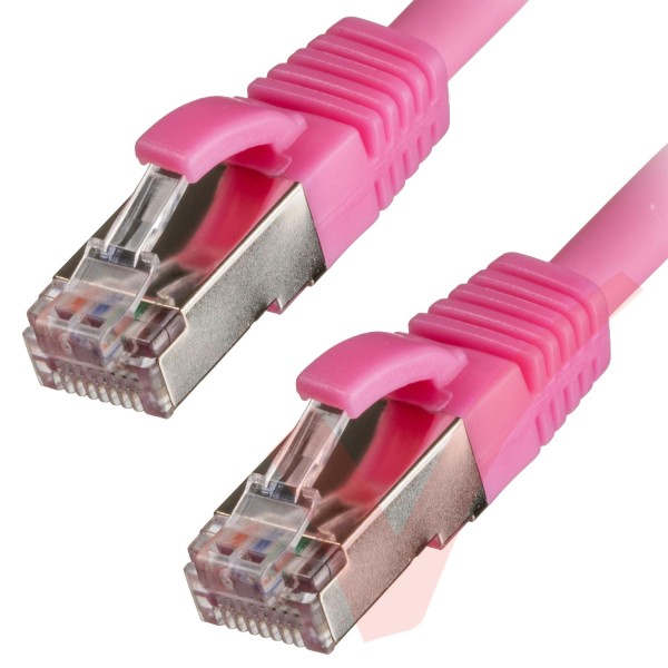 Cat6a Patch Cables RJ45 S/FTP (10G) Premium LSZH Snagless Booted Pink