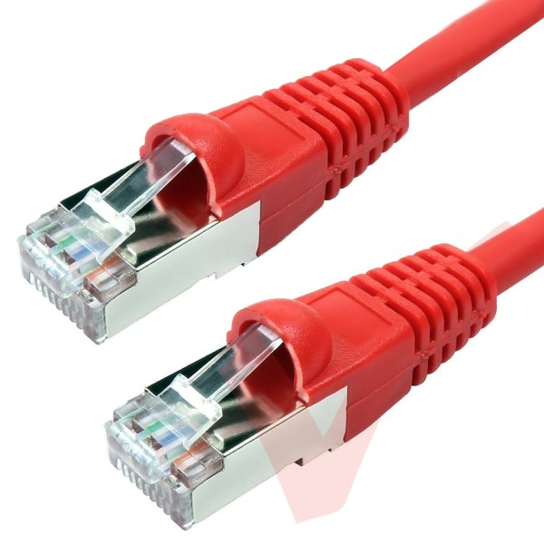 Cat6a Patch Cables RJ45 S/FTP (10G) Premium LSZH Bubble Booted Red