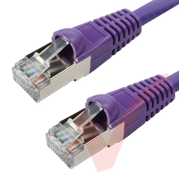 Cat6a Patch Cables RJ45 S/FTP (10G) Premium LSZH Bubble Booted Purple