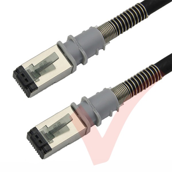 Black - Patchsee Cross Over FTP LSZH Cat6a RJ45 Lead