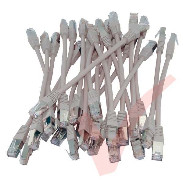 20cm Cat6a S/FTP LSZH Snagless Boot Patch Cables 24 Pack Grey