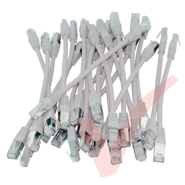 20cm Cat6a S/FTP LSZH Snagless Boot Patch Cables 24 Pack White