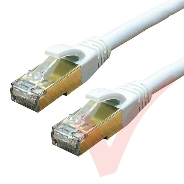 Cat8 Patch Cables RJ45 SFTP 40GB PVC Snagless Booted White