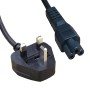 UK Plug (5 Amp) - C5 Clover Leaf High Grade 0.75mmSq PVC Power Cables Black