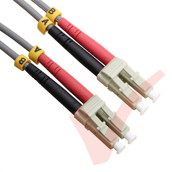 LC to LC Fibre Patch Cables OM1 Multimode Duplex Grey