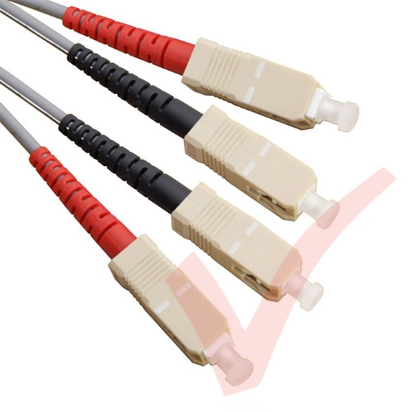 SC to SC Fibre Patch Cables OM1 Multimode Duplex Grey