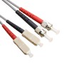 SC to ST Fibre Patch Cables OM1 Multimode Duplex Grey