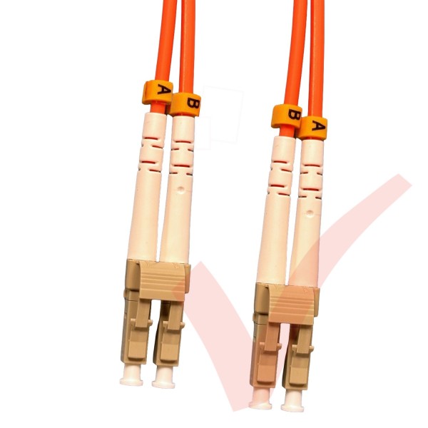 LC to LC Fibre Patch Cables OM2 Multimode Duplex Orange