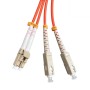 LC to SC Fibre Patch Cables OM2 Multimode Duplex Orange
