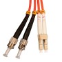 LC to ST Fibre Patch Cables OM2 Multimode Duplex Orange