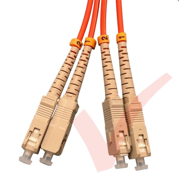 SC to SC Fibre Patch Cables OM2 Multimode Duplex Orange