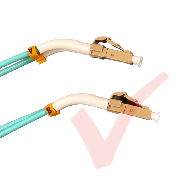 *ANGLED BOOT* LC to LC Fibre Patch Cables OM3 Multimode Duplex Aqua Blue