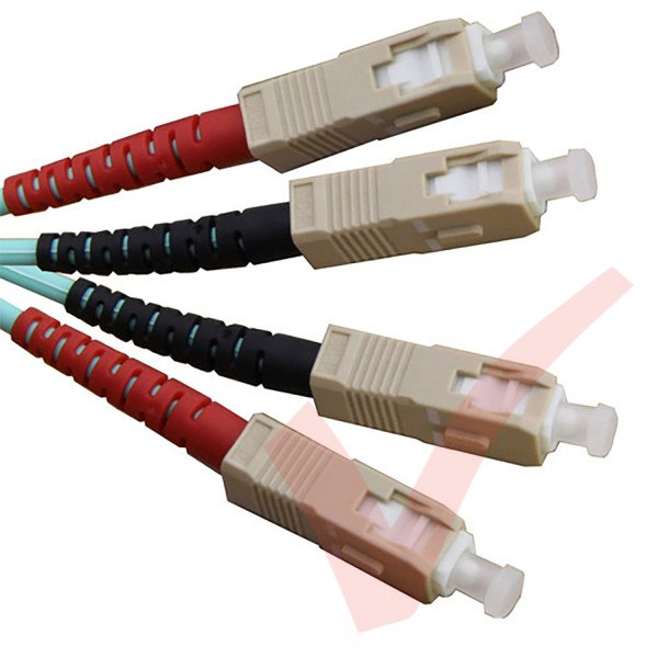 SC to SC Fibre Patch Cables OM3 Multimode Duplex Aqua Blue