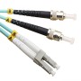 LC to ST Fibre Patch Cables OM3 Multimode Duplex Aqua Blue