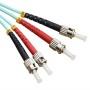 ST to ST Fibre Patch Cables OM3 Multimode Duplex Aqua Blue