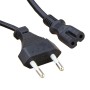 Euro 2 Pin Flat to IEC C7 Figure of 8 Connector 0.75mm2 Power Cables Black