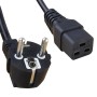 2.5 Metre Black - Schuko Euro Angled Right to IEC C19 Connector 1.5mm2 Power Cable