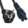 2.0 Metre Black - Schuko Euro Angled Right to IEC C5 Clover Leaf 0.75mm2 Power Cable