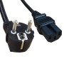 2.5 Metre Schuko Euro Right Angled to IEC C15 HOT Connector Power Cables Black
