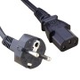 Schuko Euro Straight to IEC C13 Connector 0.75mm2 Power Cables Black