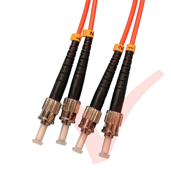 ST to ST Fibre Patch Cables OM3 Multimode Duplex Orange