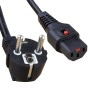 Schuko Euro Angled Right to C13 Locking Power Cables Black