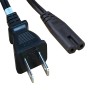 2.0 Metre Black - USA Plug 2 Pin to C7 Figure of 8 Connector 18AWG Power Cable