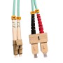 LC to SC Fibre Patch Cables OM4 Multimode Duplex Aqua Blue