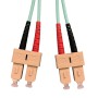 SC to SC Fibre Patch Cables OM4 Multimode Duplex Aqua Blue