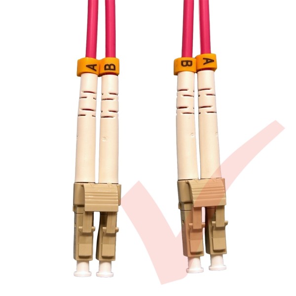 LC to LC Fibre Patch Cables OM4 Multimode Duplex Violet