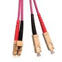 LC to SC Fibre Patch Cables OM4 Multimode Duplex Violet