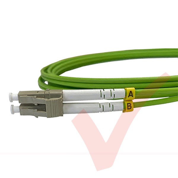 LC to LC Fibre Patch Cables OM5 Multimode Duplex Lime Green