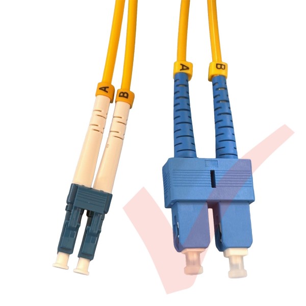 LC to SC Fibre Patch Cables OS2 Singlemode Yellow