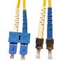 SC to ST Fibre Patch Cables OS2 Singlemode Yellow