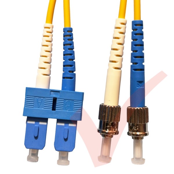 SC to ST Fibre Patch Cables OS2 Singlemode Yellow