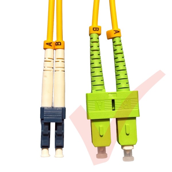 LC to SC/APC Fibre Patch Cables OS2 Singlemode Yellow