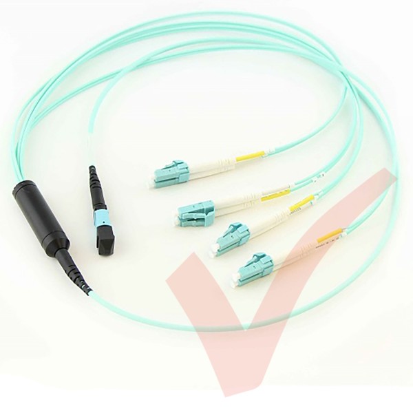OM4 MPO to 4x LC Duplex Breakout Harness (fan out) Assembly