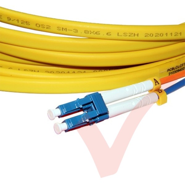 OS2 LC to LC Flat Twin Ruggedised Fibre Cable Yellow