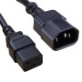 C14 to C19 High Grade H05VV-F 16A Power Cables Black