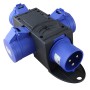 32Amp Power Junction Box -  IEC309 Commando Male Plug to 3x Commando Female Sockets Power Distribution Unit