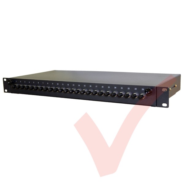 ST Multimode Fibre Sliding Patch Panel With 24 Duplex Adaptors