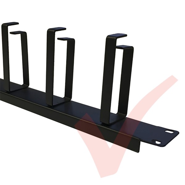 1U 5 Ring Cable Management Bar 100mm Rings