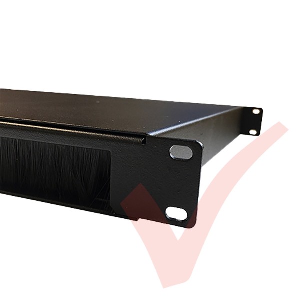 1U 19 inch Cable Pass Through Management Panel - Black