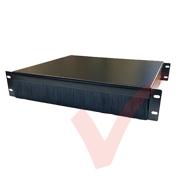2U 19 inch Cable Pass Through Management Panel - Black