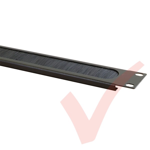 Black 1U Letterbox Style Brush Strip Panel