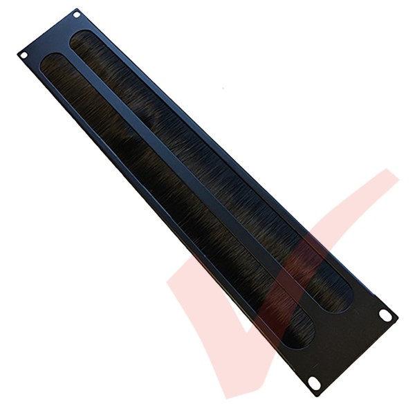 2U Brush Strip Panel (2x 1U Sections)