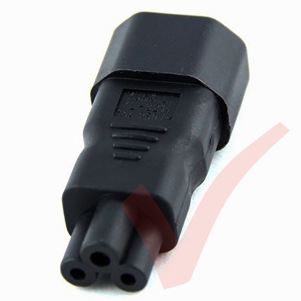 IEC Male C14 to Clover Leaf C5 Female Power Adaptor