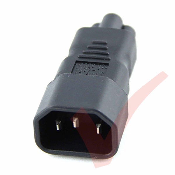 IEC Male C14 to Clover Leaf C5 Female Power Adaptor